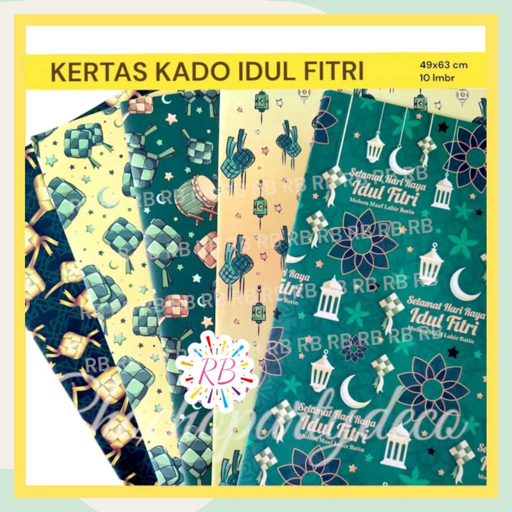 

KERTAS KADO IDUL FITRI ISI 10 / Kertas Kado LEBARAN