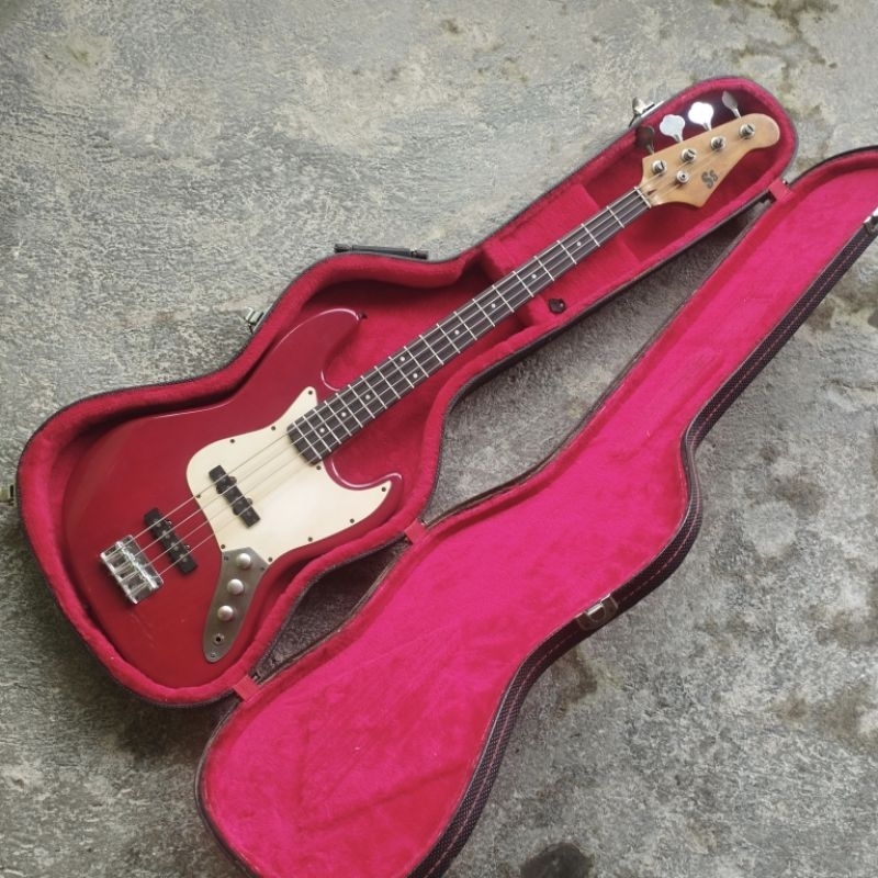 GITAR BASS ELEKTRIK ORIGINAL SS SERIES JAZZ BASS RED SECOND ( FREE ONGKIR )