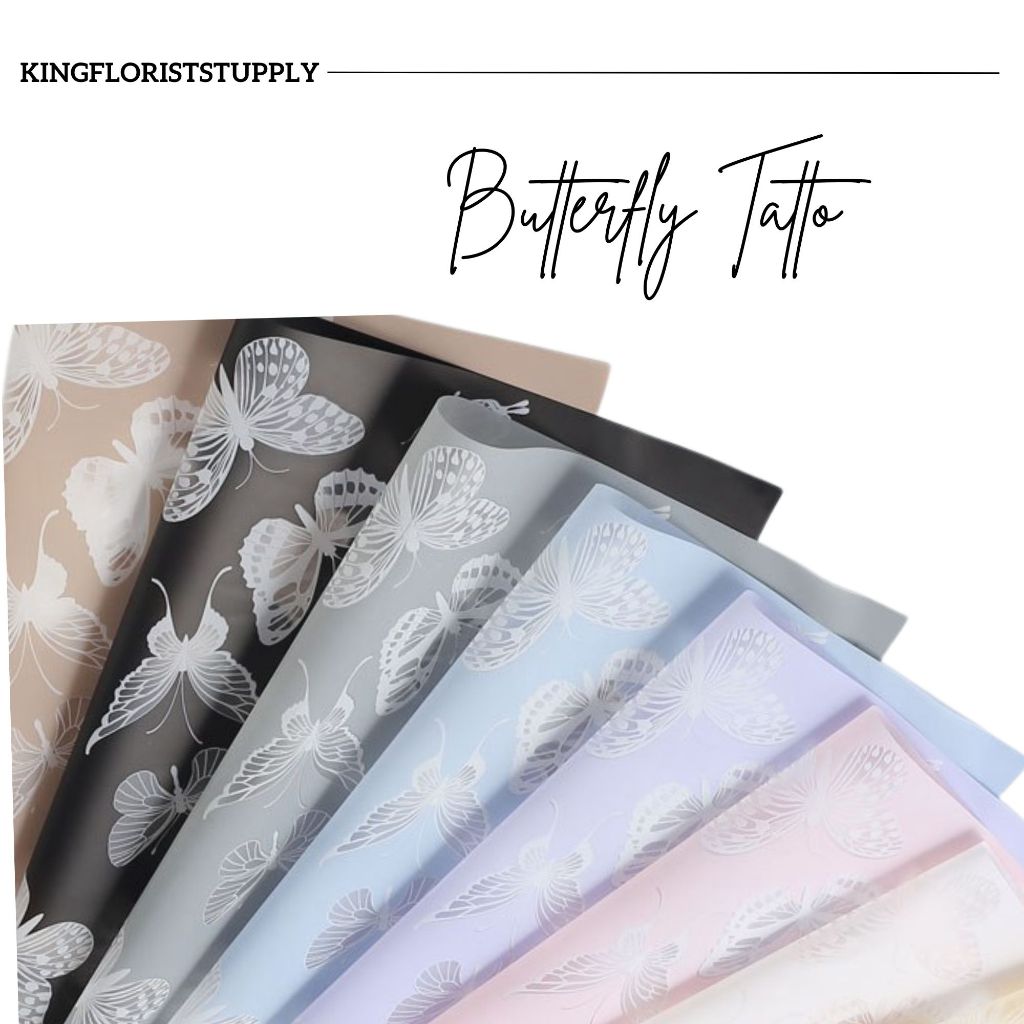 

Kertas Pembungkus Motif Kupu-Kupu Butterfly Pattern Wrapping Paper Kertas Buket Waterproof