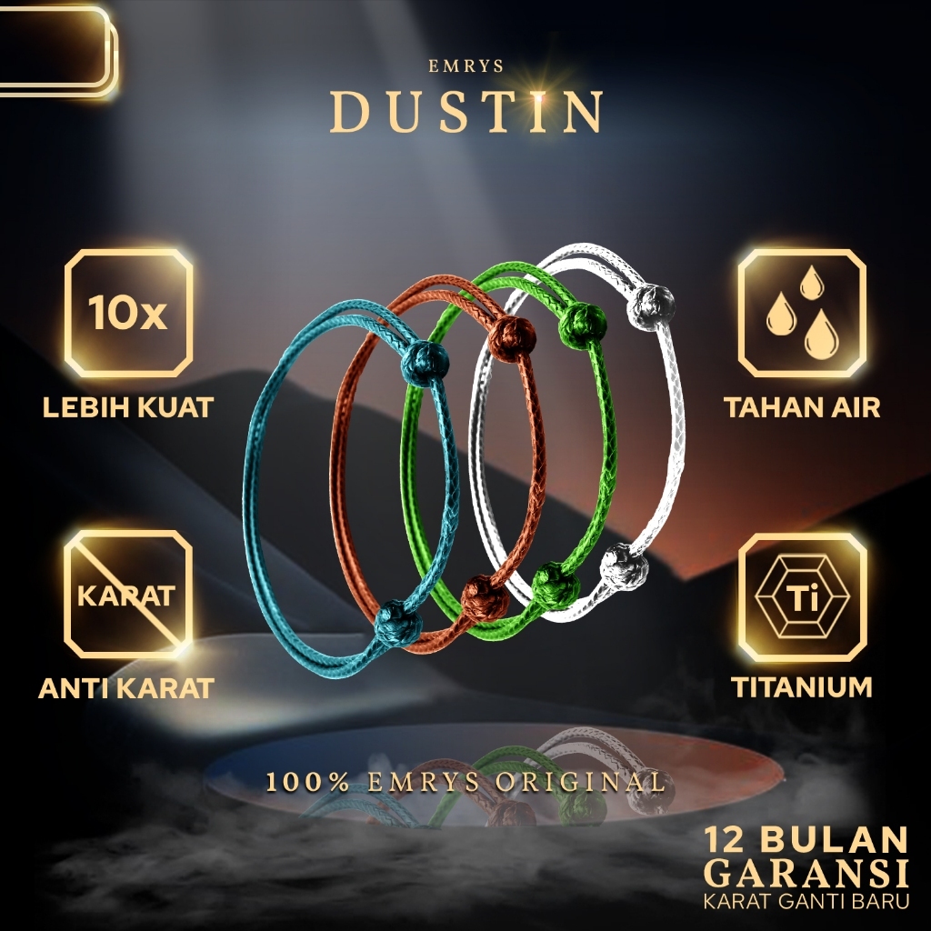Emrys DUSTIN FULL COLOR Simple Bracelet Gelang Couple pria wanita termurah