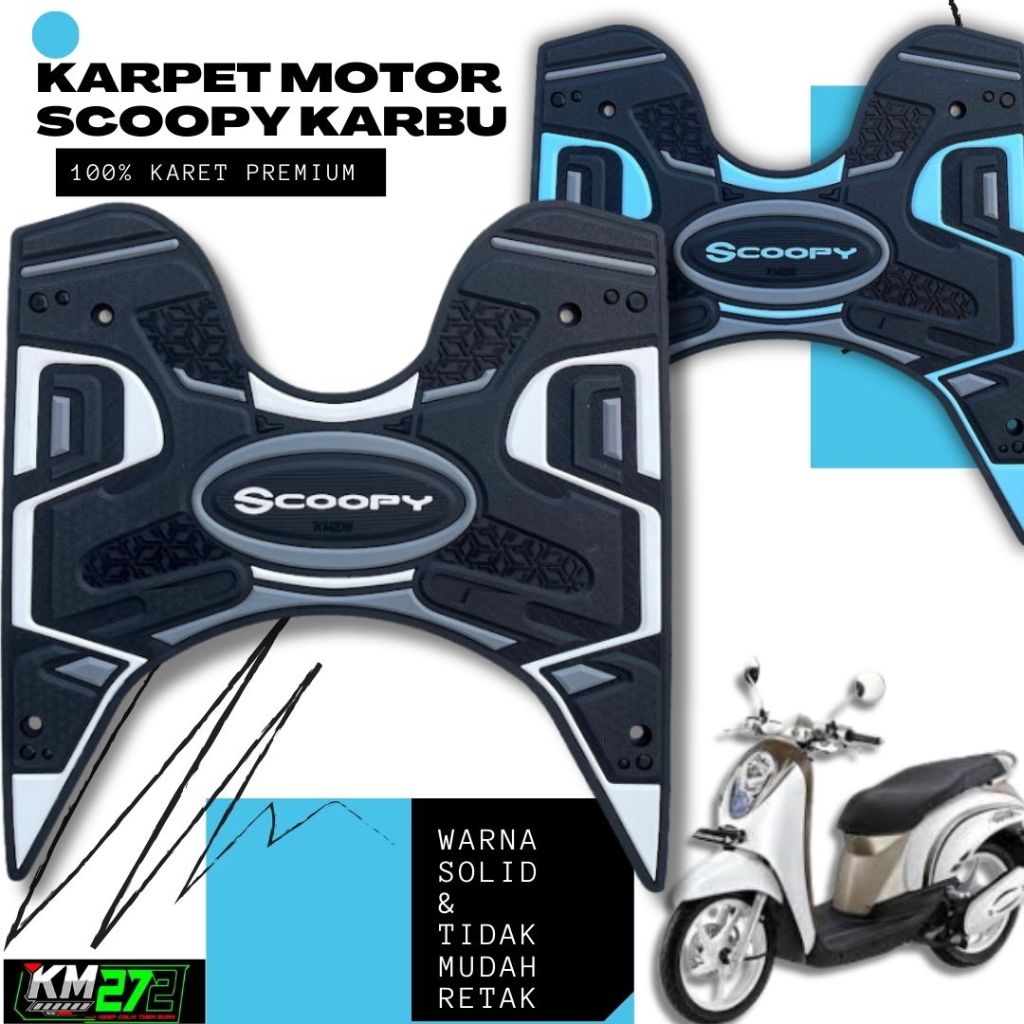 KM272 Karpet Motor Scoopy Karbu 2010 Sd 2013 Karpet Scoopy Karbu Pijakan Motor Scoopy Karbu