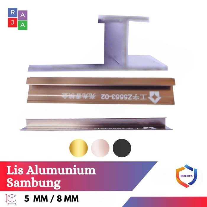 Lis Sambung Alumunium Untuk UPVC Panel Marmer dan Wallboard 5mm 8mm