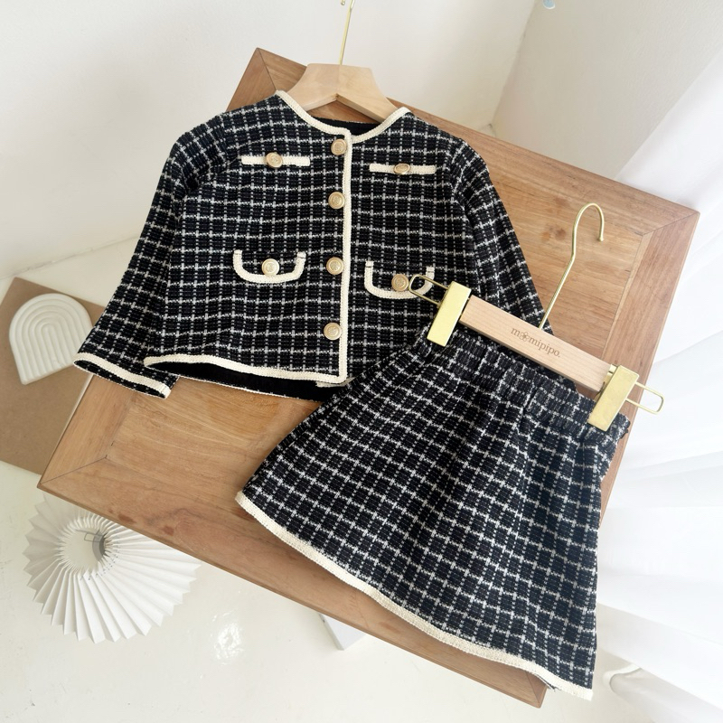 KIDS | IVY BLAZER KNIT TWEED setelan anak blazer skort