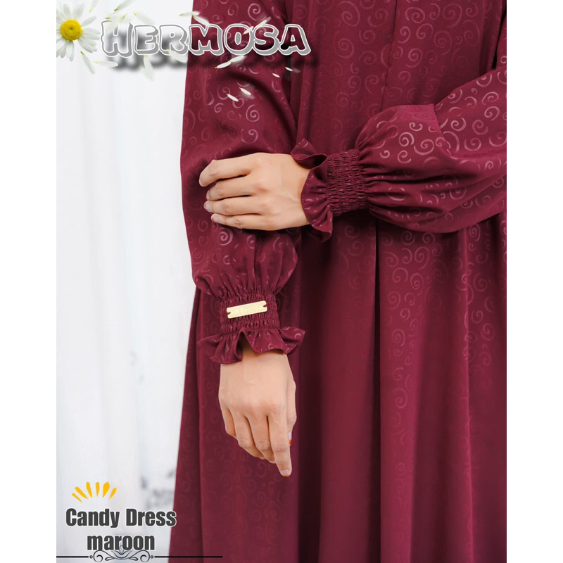 HERMOSA ORIGINAL ABAYA EMBOS Candy Wolfis Premium - Gamis Hermosa
