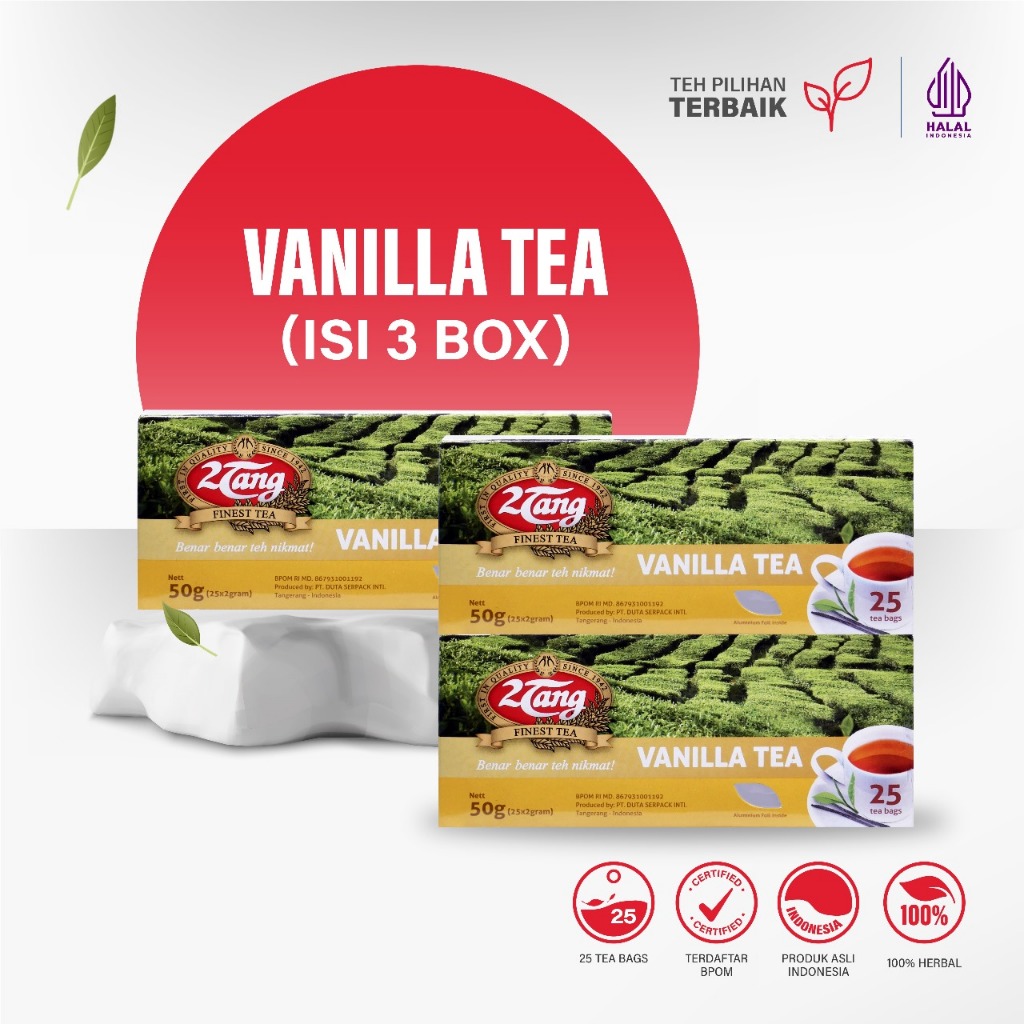 

2Tang Vanilla Tea Teh Celup [3 box @25 kantong/ 2gr]