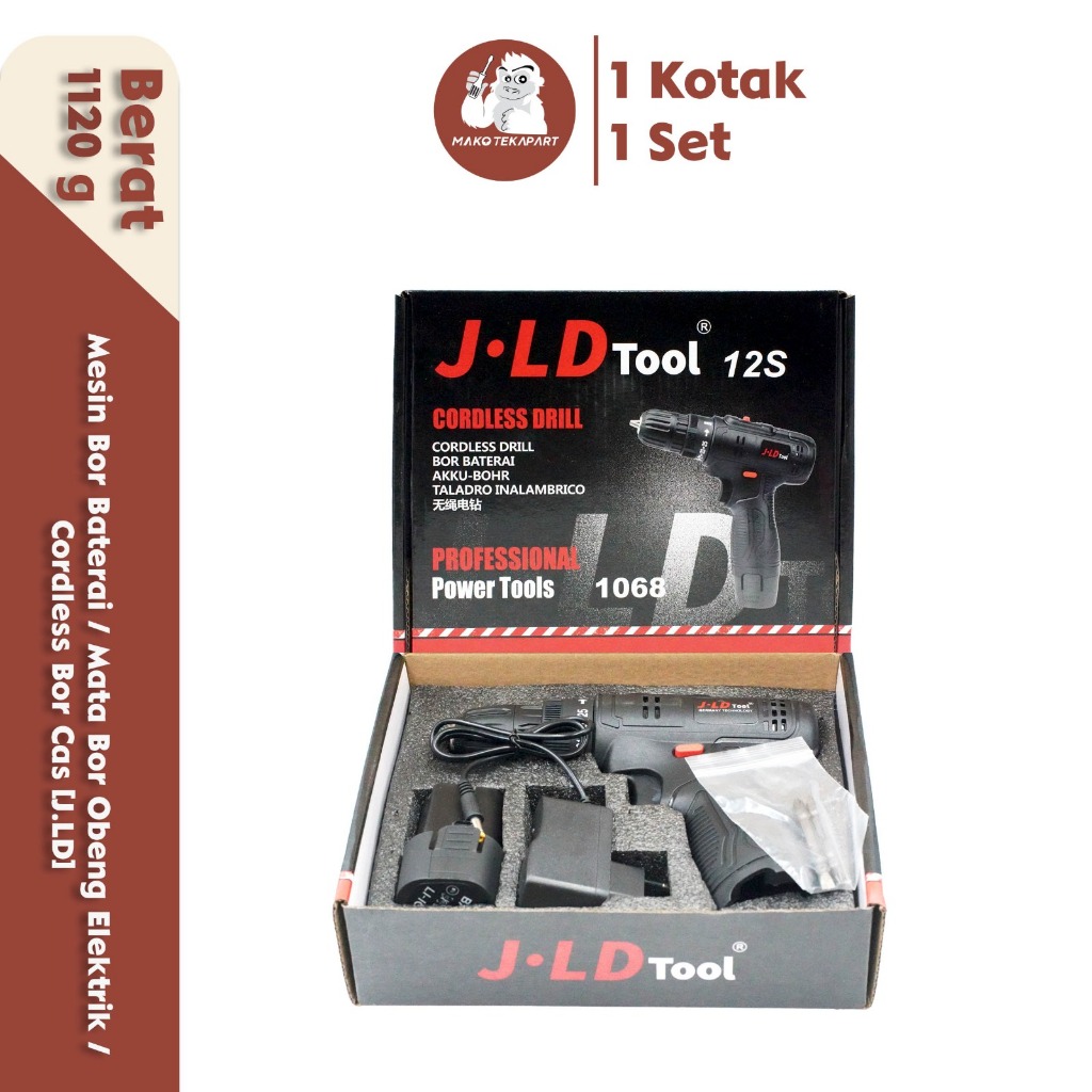 JLD Mesin Bor Batre Cordless Drill Battery 12S Bor Tangan 12V