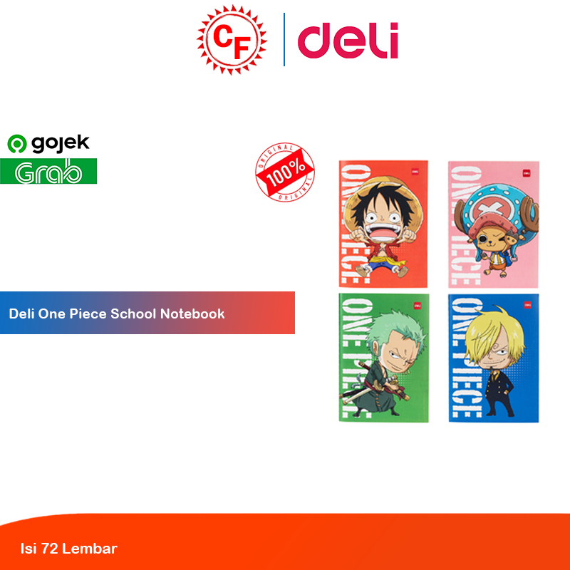 Deli One Piece School Notebook / Buku Tulis Buku Catatan Isi 72 Lembar