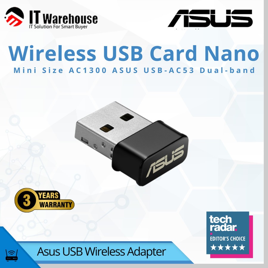 Asus Wireless USB Card Nano Mini Size AC53-AC1300 Dual-band