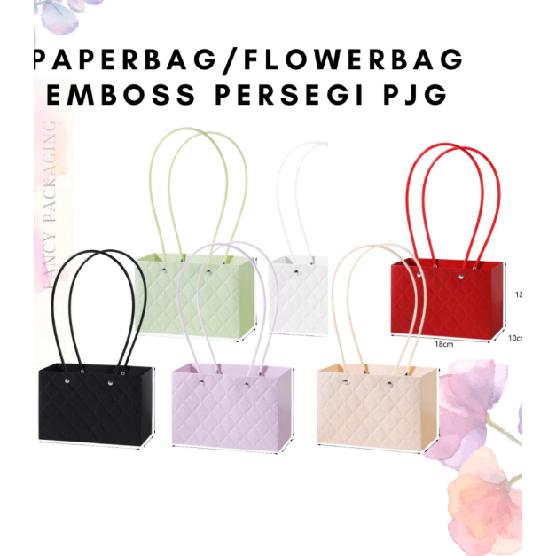 

Paper Bag Buket Bunga Persegi Panjang Emboss/Flower Bag/Flower Box/Bouquet Bag