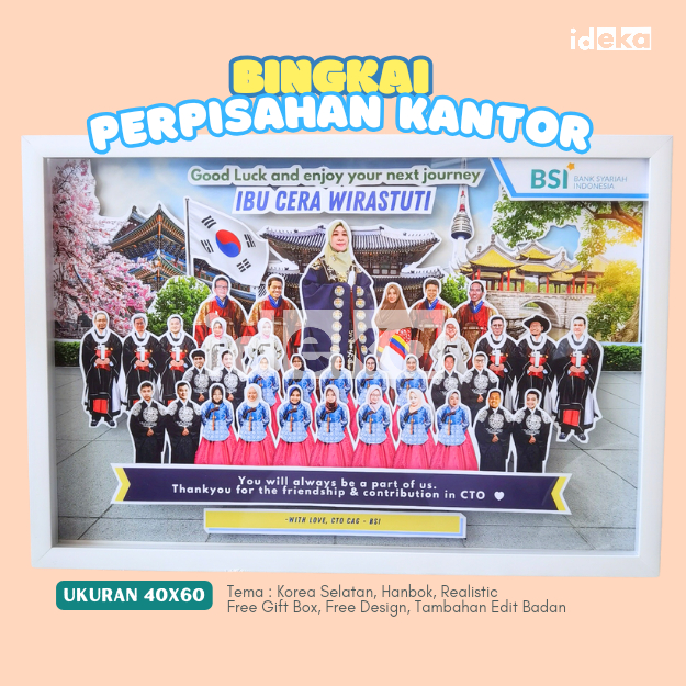 IDEKA || Bingkai Frame 3D POP UP Frame Scrapbook ukuran 40x60 cm tebal 4 cm Free Design Kado Teman K