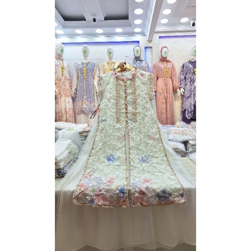 GAMIS BRUKAT PREMIUM MOTIF BUNGA/BRUKAT RATU AISYAH 2 in 1