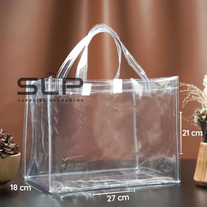 

[P27 x L18 x T21] TAS MIKA TRANSPARAN / GOODIE BAG BOX BENTO TRANSPARAN PREMIUM MURAH