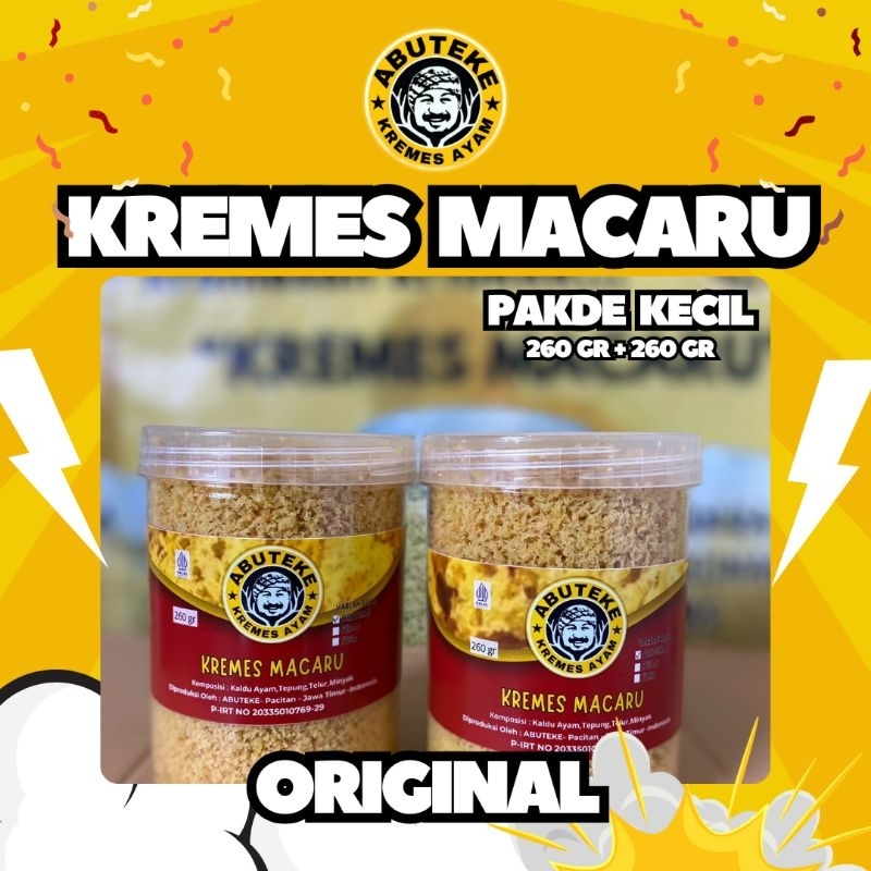 

Kremesan Ayam Murah Enak Renyah Kremes Macaru Pakde Kecil 260 gr + 260 gr Rasa Original