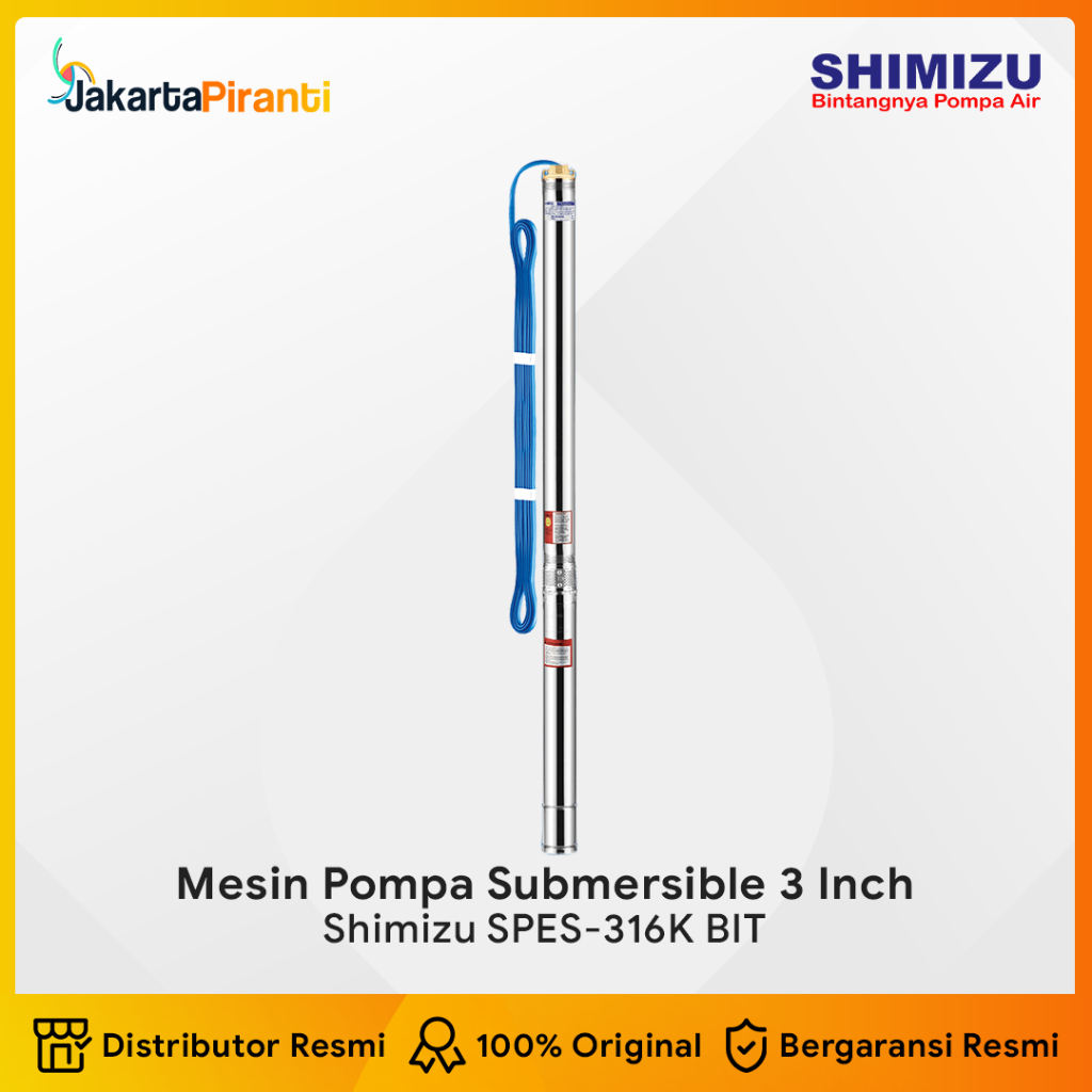 Pompa Submersible Satelit Shimizu SPES-316K BIT 3/4 HP | Mesin Pompa Air Celup Submersible Satelit 0