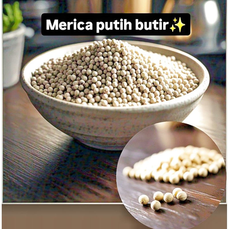 

Merica putih butir 1kg kualitas premium| lada putih butir original 100% Asli| rempah-rempah| bumbu dapur | bumbu masakan| herbal alami