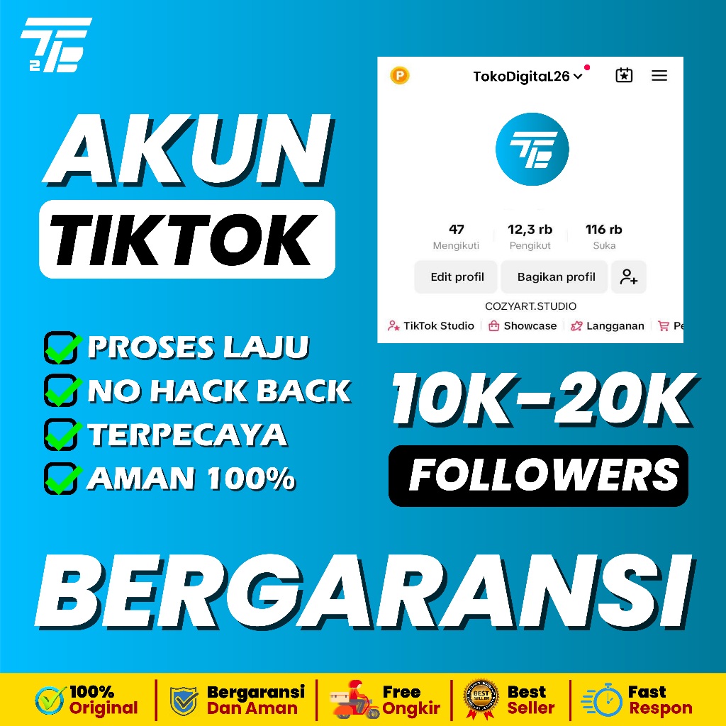 Akun TikTok Followers Real - Live Studio TT Affliate TT Shop Live Game Bergaransi