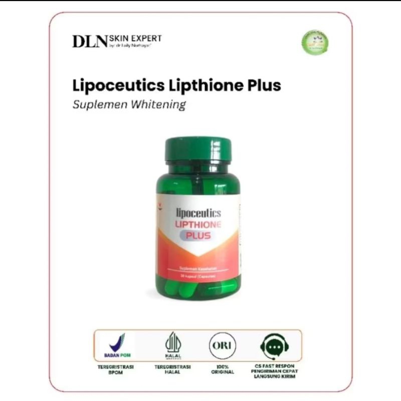 LIPTHIONE PLUS SUPLEMEN PEMUTIH KULIT WAJAH GLUTHATIONE BPOM