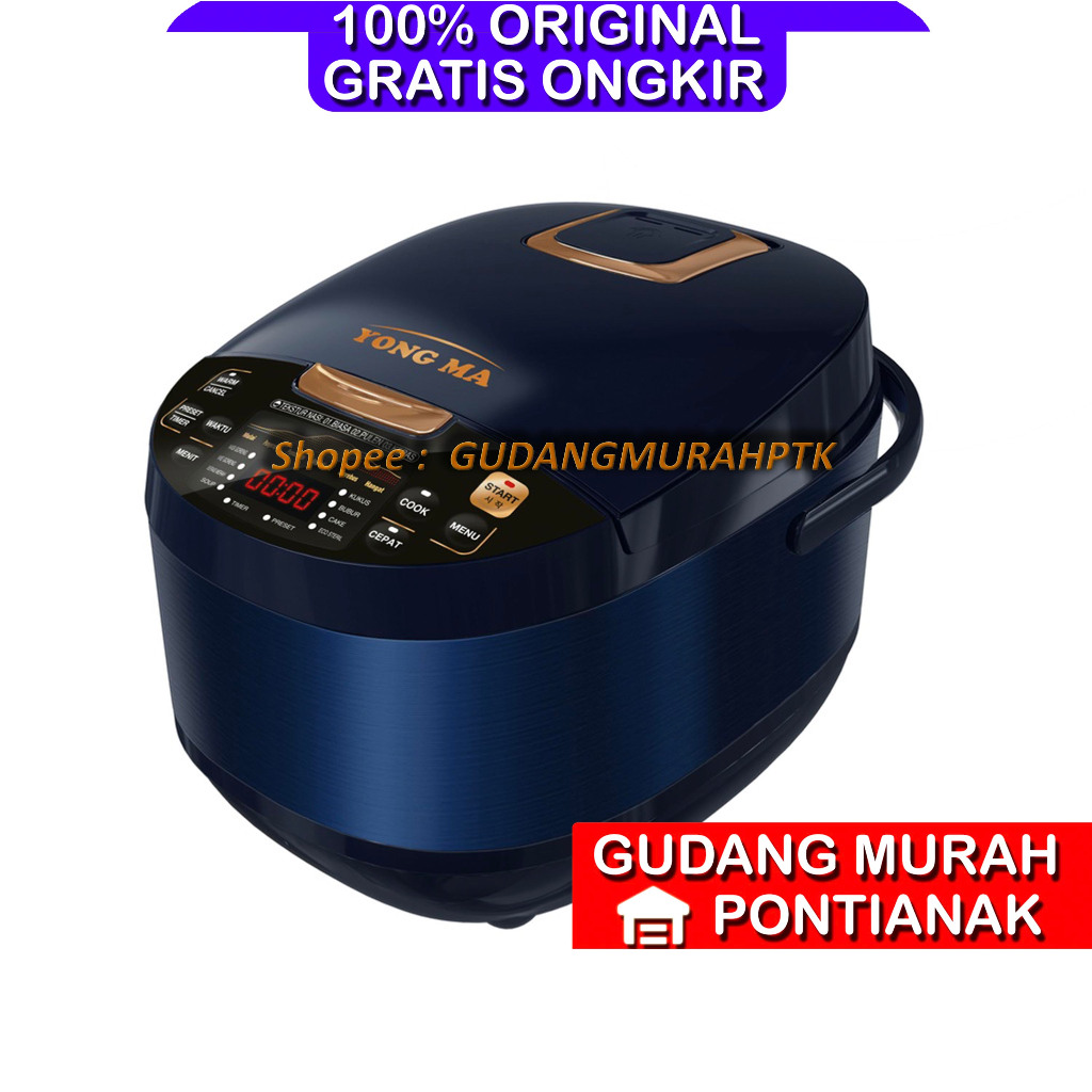 Ricecooker DIGITAL YONG MA 2 Liter Warna Kilat Magic Com Body Stainless YONGMA SMC-7047N SMC-7047
