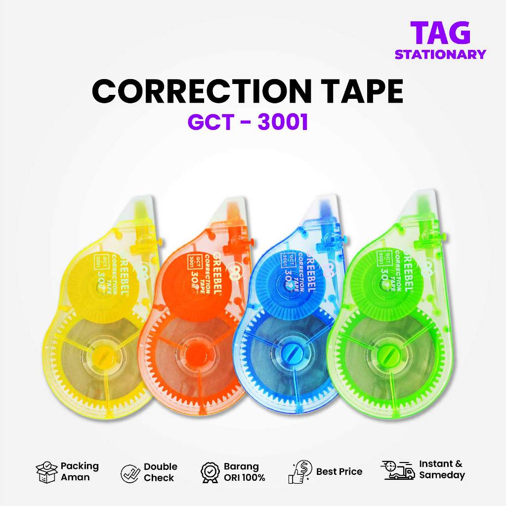 

GREEBEL Correction Tape GCT - 3001 / Tip Ex Kertas Timur Agung Grosir