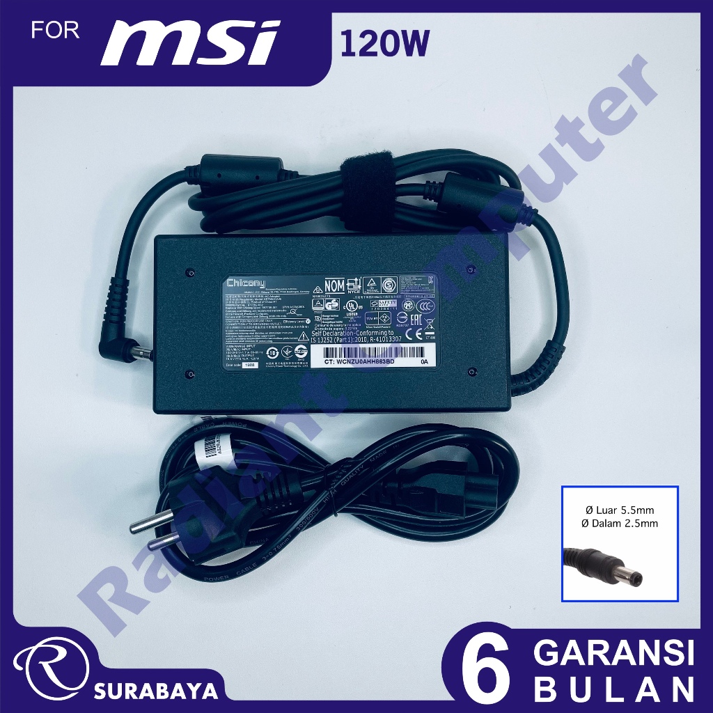 Adaptor Charger MSI Chicony MSI GP70 GP72 GE60 GE62 GE70 GP60