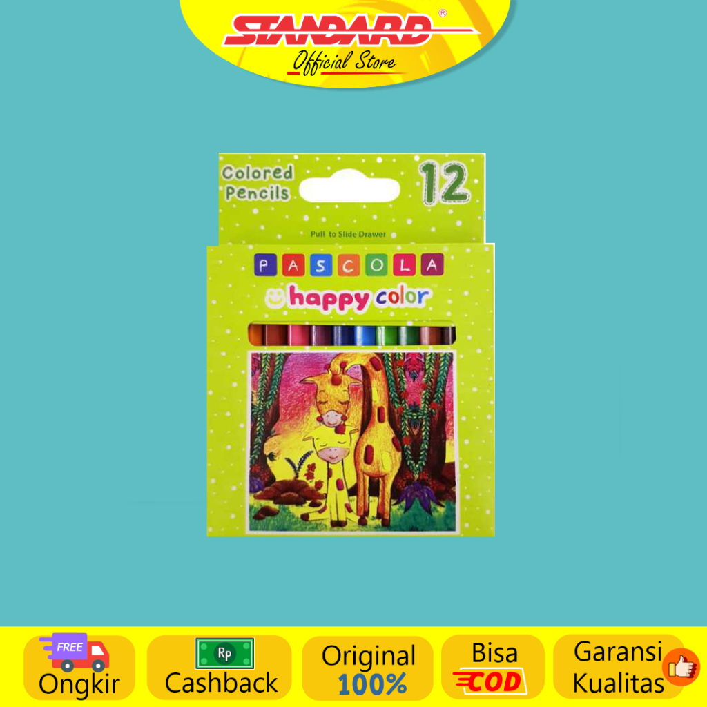 

Standard - Pascola Happy Color Pencil 12 HL / Set ( Pensil Warna / Pewarna / Coloring )