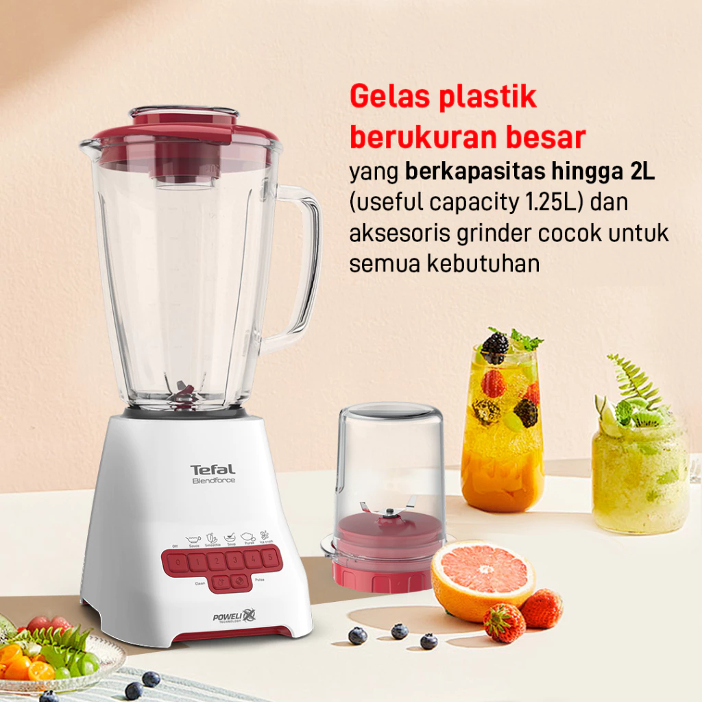 Tefal Blender Blendforce Piano BL477 Brand FRANCE - 2 Liter, 5 Preset Blender BL477