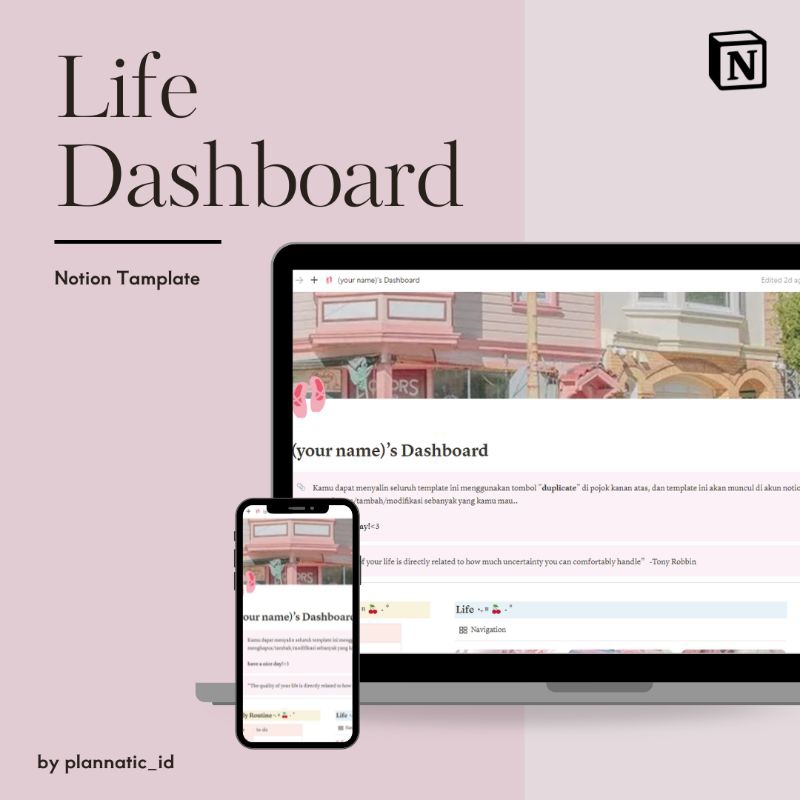 

Life Dashboard | Life Planner | Daily Planner | Tamplate Planner | Notion Planner