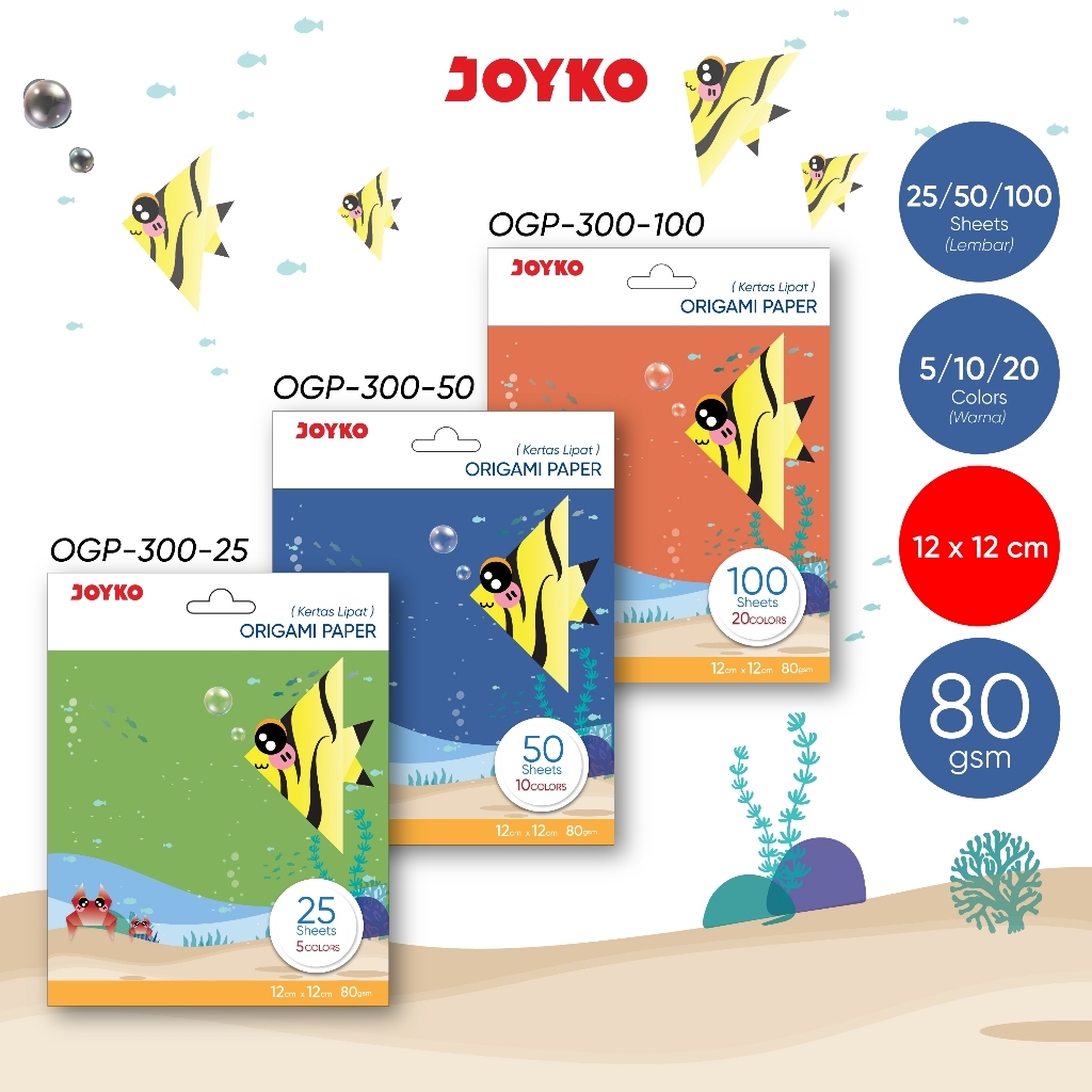 

Origami Paper OGP-300 12 x 12 cm Kertas Lipat Seni Joyko