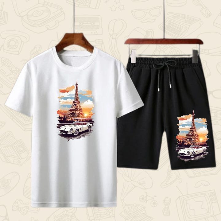 BAJU DAN CELANA PENDEK PRIA / BAJU KAOS PRIA LENGAN PENDEK / CELANA PENDEK PRIA / SET PRIA