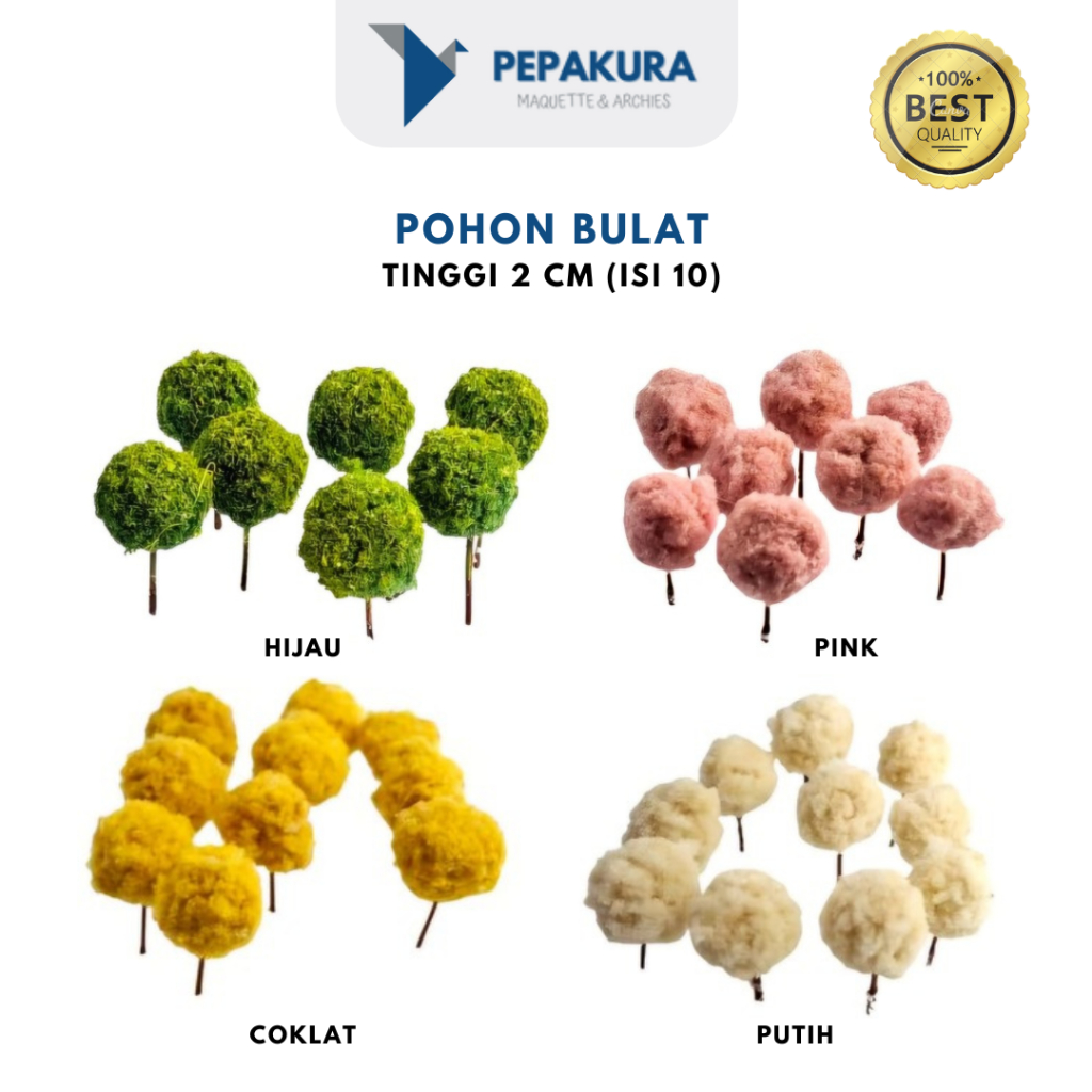 Pohon Bulat (Skala 1:200) - Tanaman Artifisial Maket / Miniatur - Bahan Maket