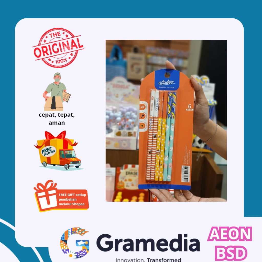 

ESTUDEE GRAPHITE PENCIL KIDS COLORFUL ESP 1102 2B/6PCS - GRAMEDIA AEON BSD