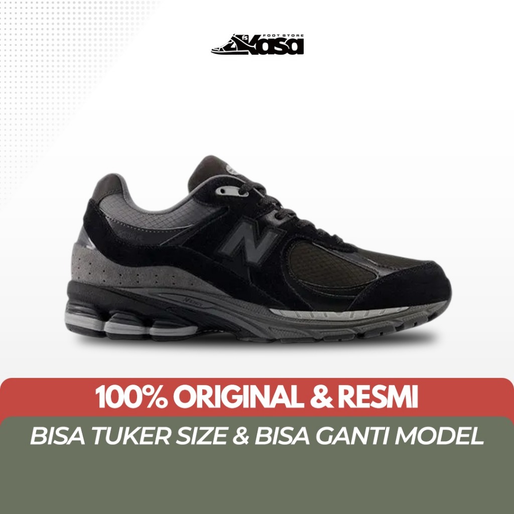 Sepatu Sneakers Pria NB 2002R Black Grey