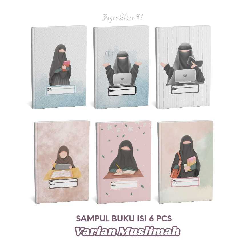 

{MUSLIMAH} SAMPUL BUKU COVER BOOK AESTHETIC 6 PCS estetik