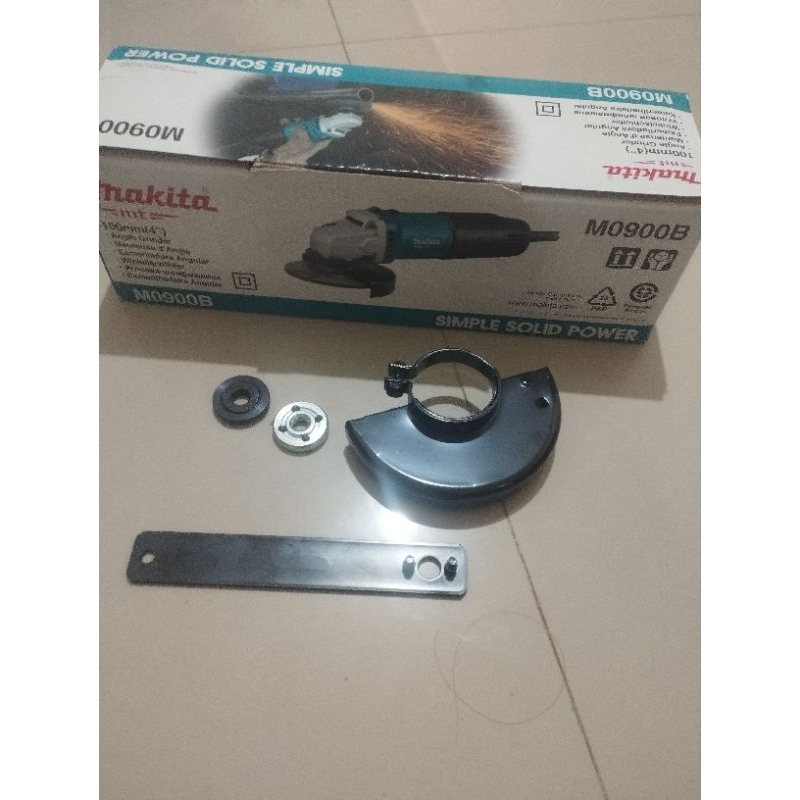 cover plat pengaman batu gerinda+penjepit batu gerinda+kunci gerinda makita m0900b original