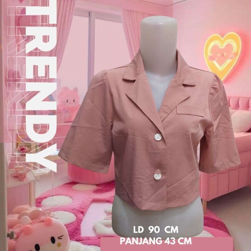 BLAZER CROP lengan pendek