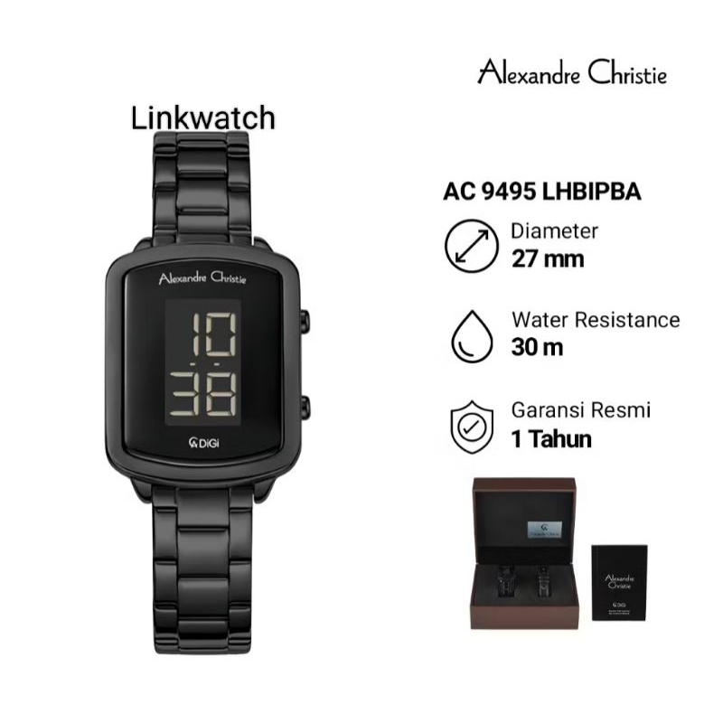 Alexander Christie AC 9495 LHBIPBA Jam Tangan wanita Rantai Digital Original Garansi Resmi