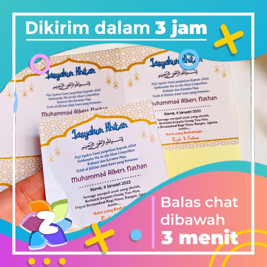 

2-6 Stiker Label Syukuran Khitanan - Tasyakur Walimatul Khitan bentuk kotak