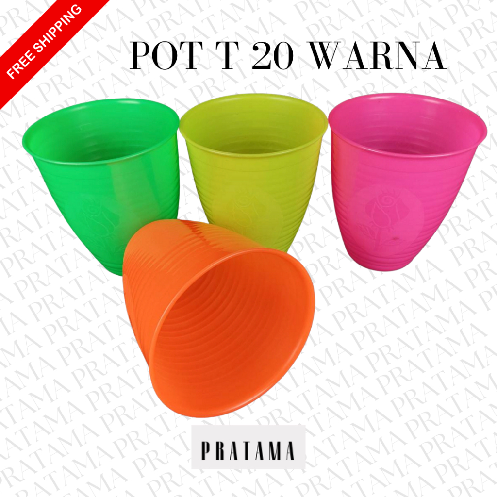 Pot Bunga / Pot Plastik / Pot Tinggi 20 WARNA