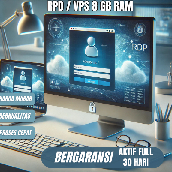 VPS/RDP BULANAN WINDOWS/LINUX RAM 8GB FULL GARANSI TERMURAH