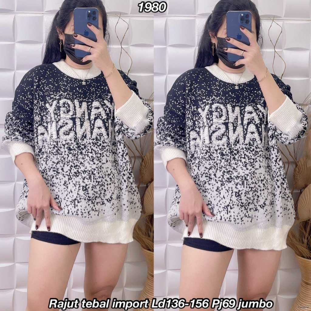 Rajut Tebal Jumbo Import Atasan Lengan Panjang Impor Sweater Cardigan Wanita Korean Style Perempuan 