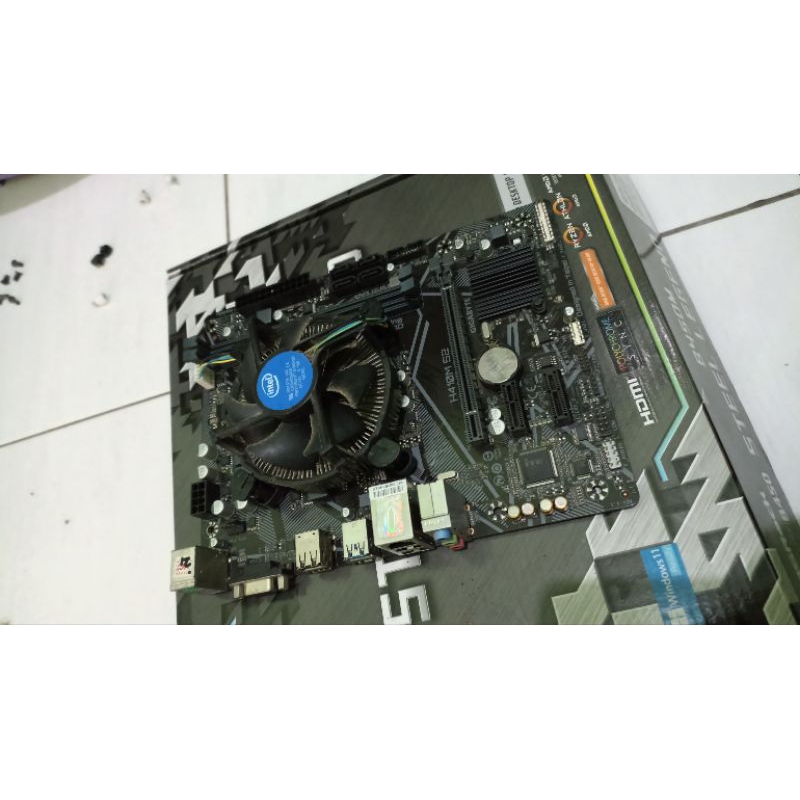 Processor Intel Core i3 10100f dan Motherboard Gigabyte H410m S2