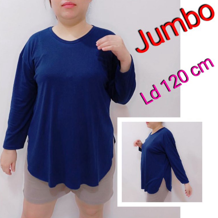 Paling Diminati KAOS JUMBO LENGAN 78  KAOS OVERSIZE JUMBO SPANDEX HALUS  KAOS MODEL OVAL