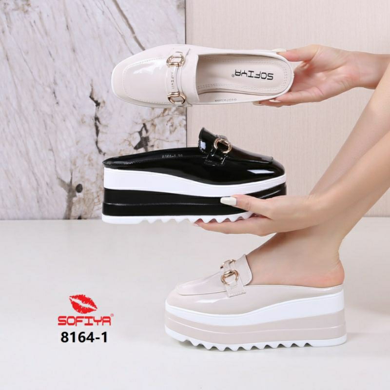 SOFIYA Sandal Bustong Wanita 8164 Sendal Sepatu Hak Tinggi Selop Wedges Import Terbaru