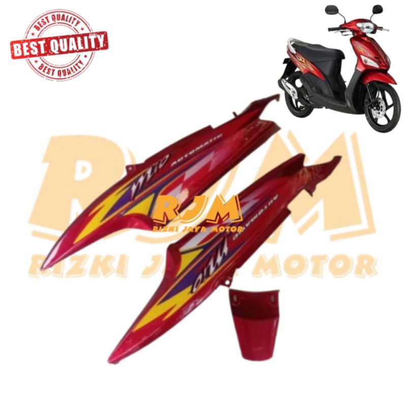 BODY BELAKANG / SAMPING MIO SPORTY MERAH MARUN PLUS STRIPING