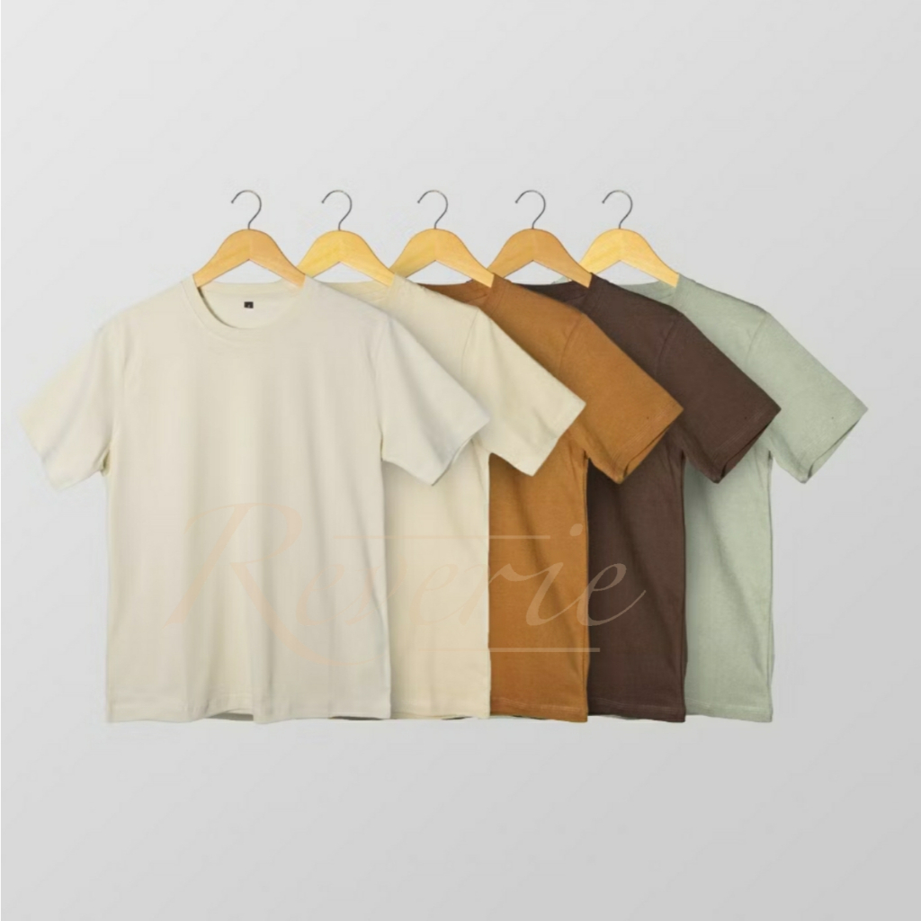KAOS POLOS COTTON COMBED 30S CREAM COKELAT COKLAT KHAKI SAGE BAJU TSHIRT UNISEX DEWASA ANAK GROSIR L