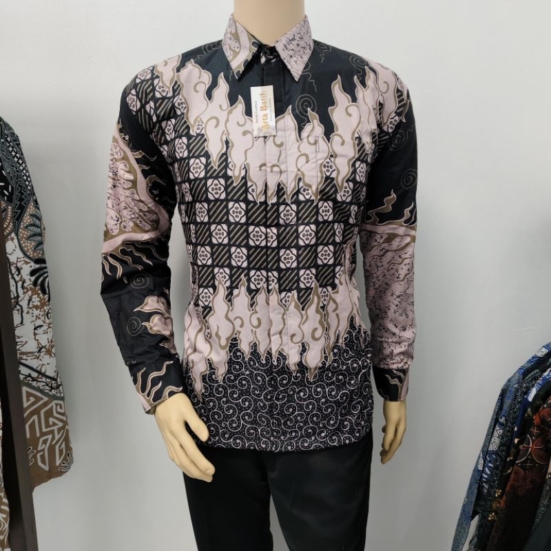 kemeja batik warna alam motif megamendung original arta batik KODE 008 batik kantor l batik terbaru 
