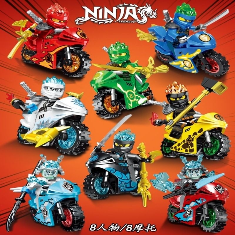 figure kecil karakter ninja berambut api lengkap motor