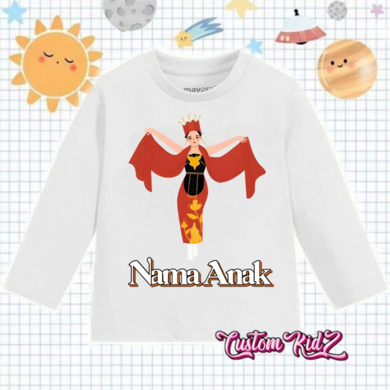 (FREE NAMA) BAJU ANAK KAOS ANAK PEREMPUAN TARI JAIPONG TARI SESONDERAN TARIAN TRADISIONAL JAWA BARAT