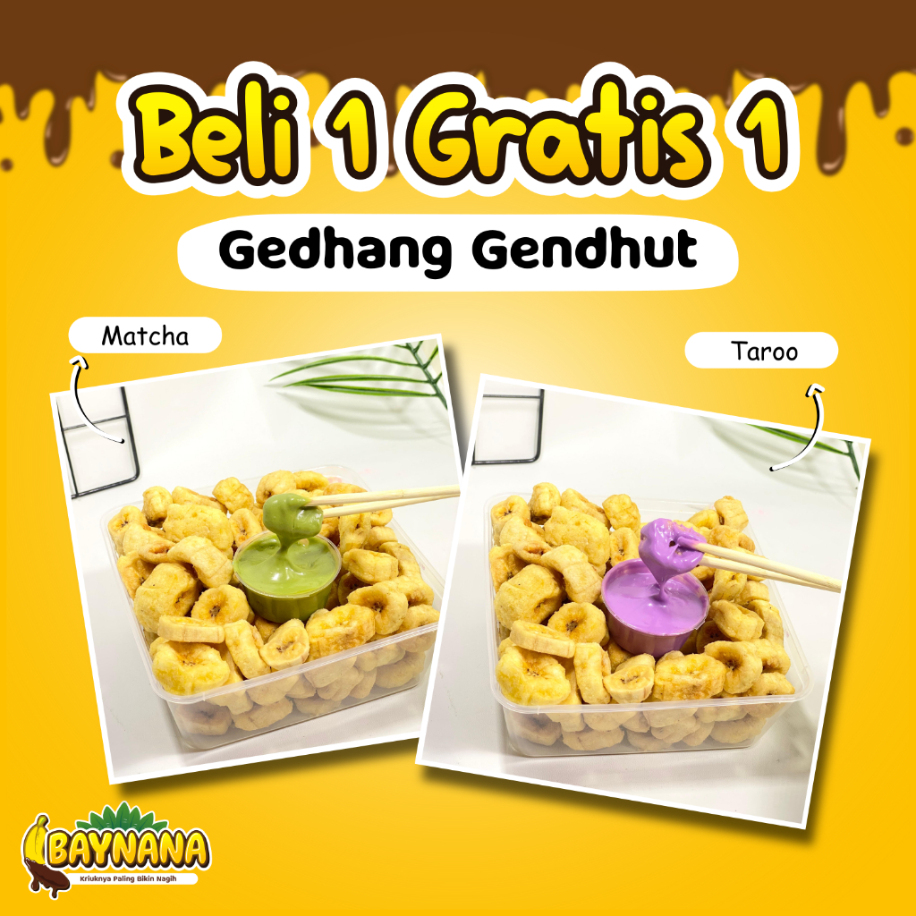 

Lezatoz_Genz Baynana - Gedhang Gendhut 2 Pack Pisang Crunchy Kemasan 500 Ml