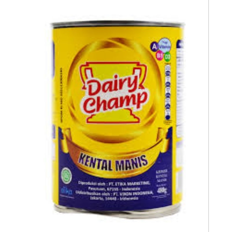 

Dairy Champ Susu Kental Manis 480Gram, Kemasan Kaleng